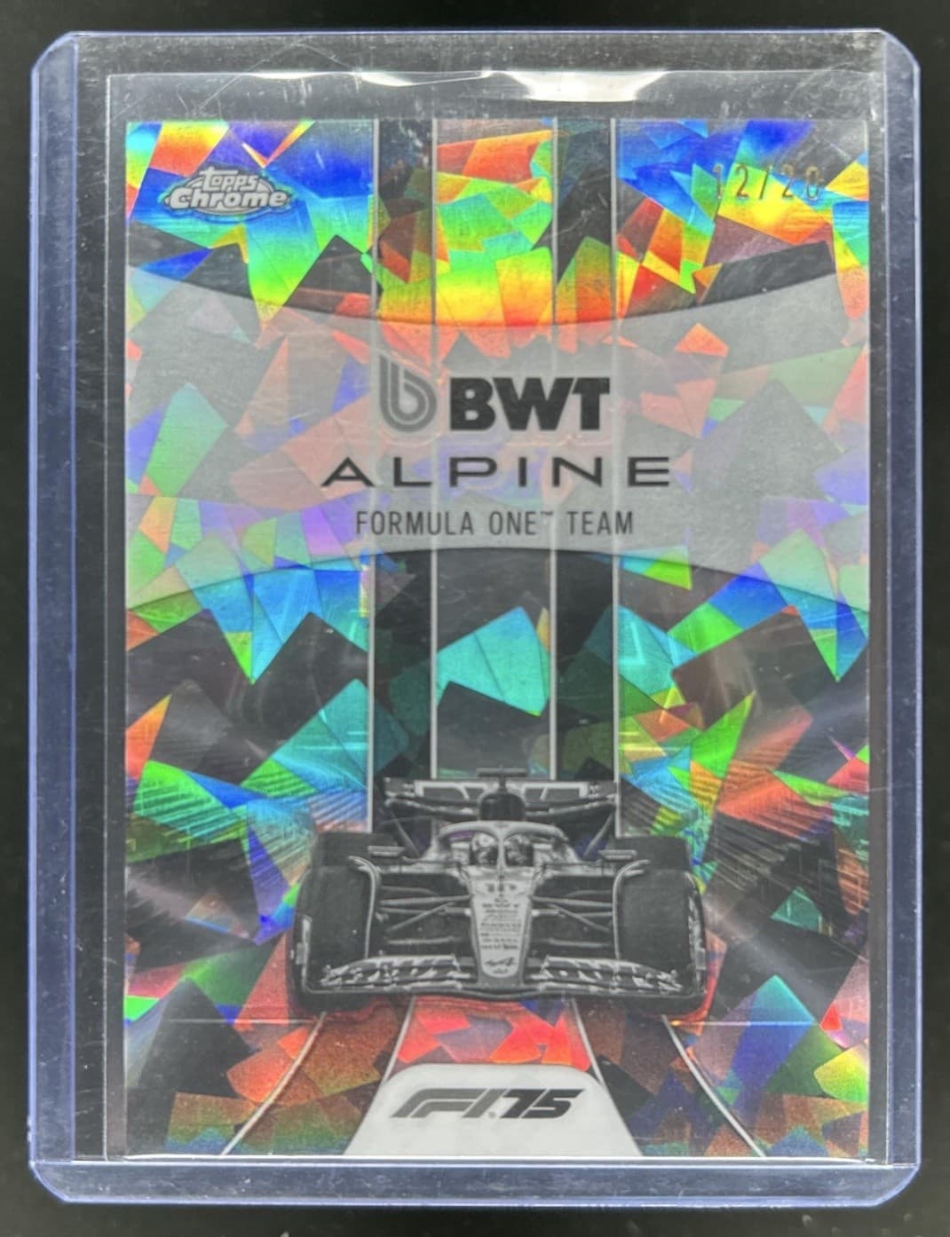 2025 Topps Chrome Sapphire F1 BWT Alpine Team B&W Refractor Logo /20